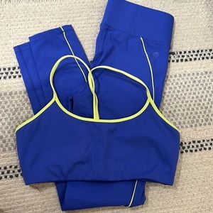 All Access Chorus Bra and Leggings blue neon green